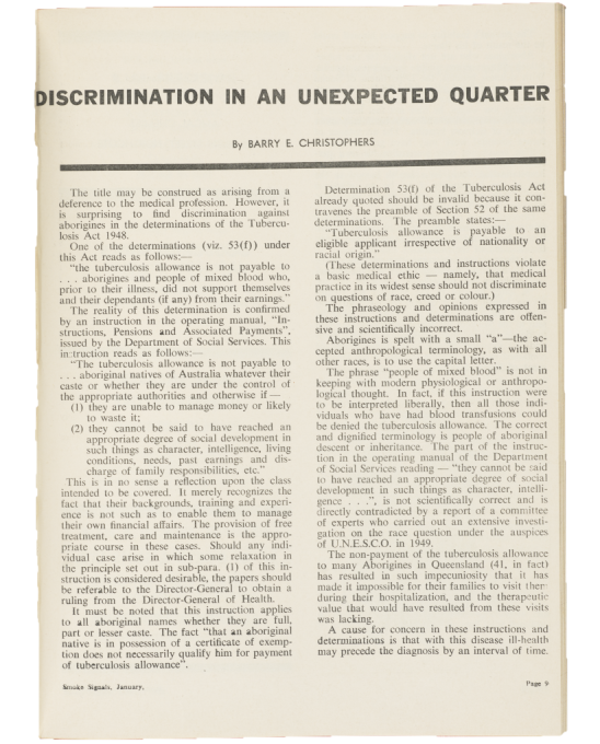 Thumbnail image of an article titled 'Discrimination in an Unexpected Quarter' by Barry E Christophers.