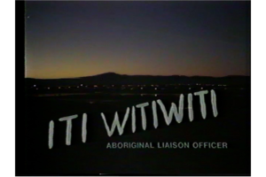 Still image from 'Iti witiwiti Aboriginal Liaison Officer' video, showing the title, with a sunset in the background.